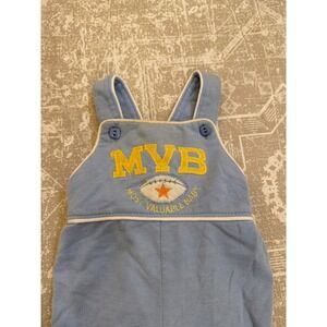 Light Blue VTG Healthtex Baby Overalls Most Valuable Baby Football Star 9 Months